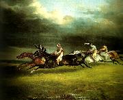 charles emile callande course de chevaux dite le derby d'epsom oil painting on canvas